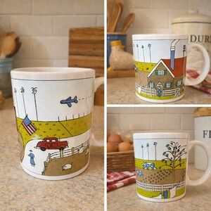 Vintage Cottagecore farmhouse Taylor & Ng 1980 San Francisco Coffee Mug Flag